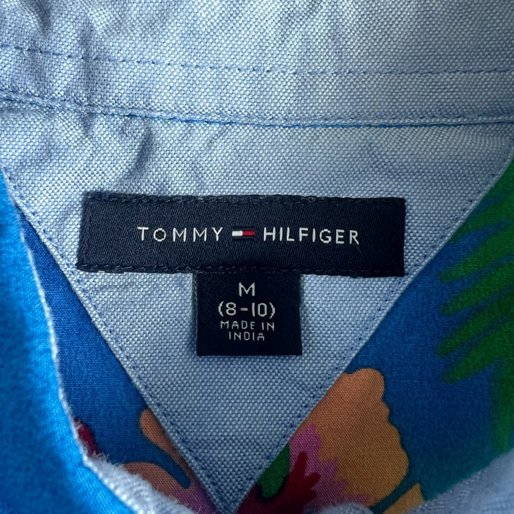 Tommy Hilfiger Boys Short Sleeve Button Down Shirt Tropical Parrot Print - Picture 5 of 7